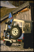 060068 Swiss Transportation With Snowboard A4 Photo Print