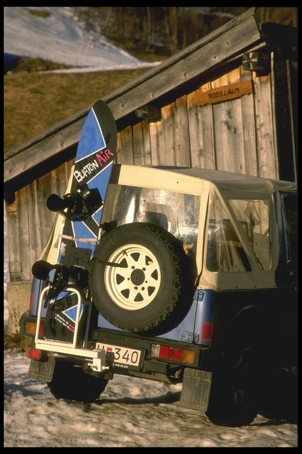 060068 Swiss Transportation With Snowboard A4 Photo Print