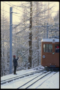 060081 Switching Train Tracks, Zermatt A4 Photo Print