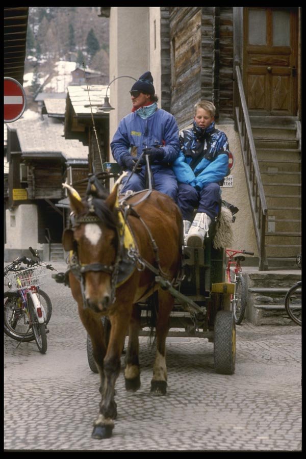 060084 Horse And Cart, Zermatt A4 Photo Print