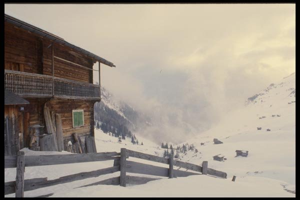 060090 High Alpine Winter Scene A4 Photo Print