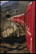 060092 Rock Wall Glacier Express Train A4 Photo Print