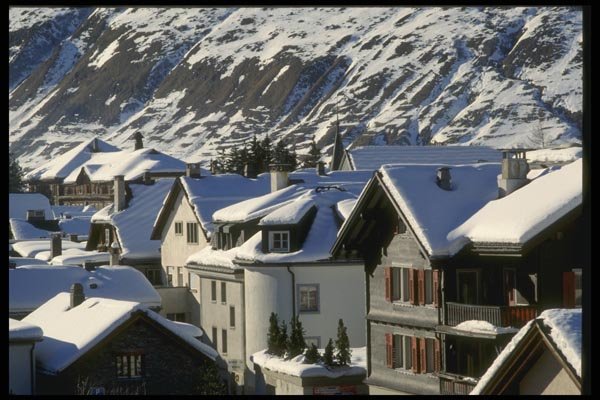 060093 Andermatt Village Chalets A4 Photo Print