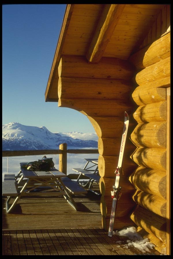 061034 Golden Mountain Chalet A4 Photo Print