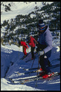 061037 Dropping In A Couloir, Alta, Utah A4 Photo Print