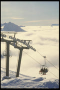 061059 Top Of Chairlift Above The Clouds A4 Photo Print