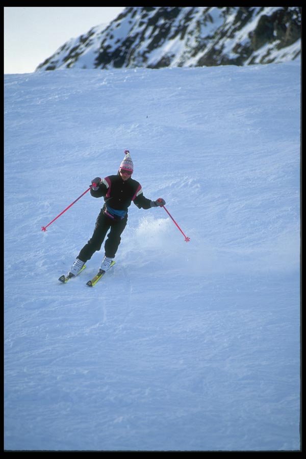 061065 Skiing The Shadows A4 Photo Print