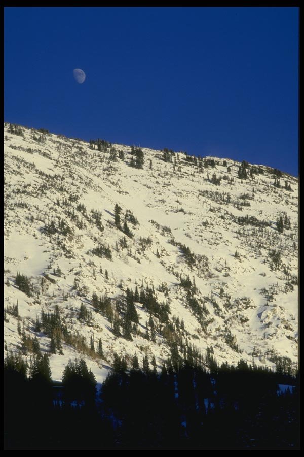 061068 Moonrise On Alta Mountain, Utah A4 Photo Print
