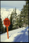 061089 Ski Signage Avalanche Warning A4 Photo Print
