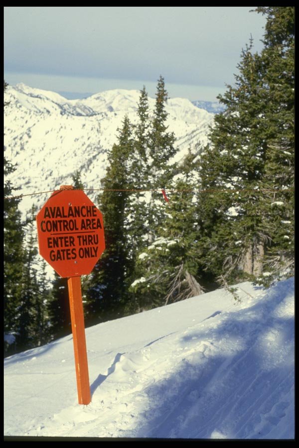 061089 Ski Signage Avalanche Warning A4 Photo Print