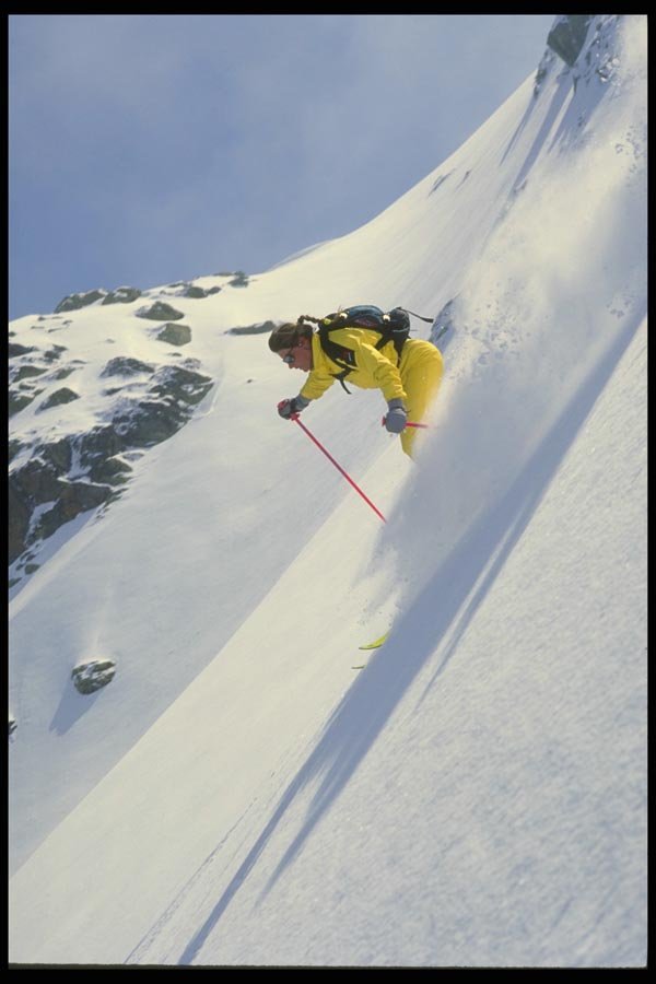 061094 Downhill Skiing In Perfect Conditions A4 Photo Print