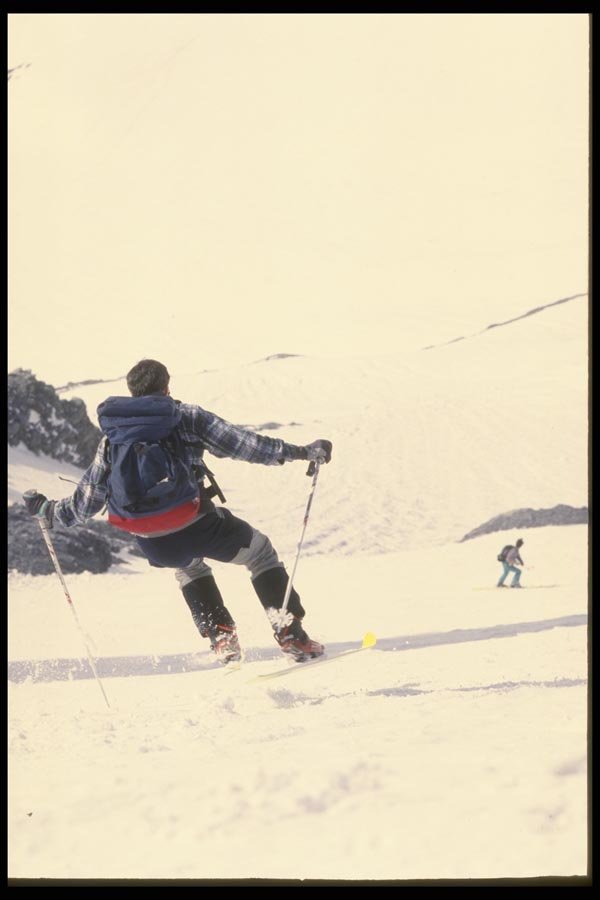 061096 Skiing The Steeps A4 Photo Print