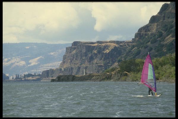 062098 Pink And Blue River Sail A4 Photo Print