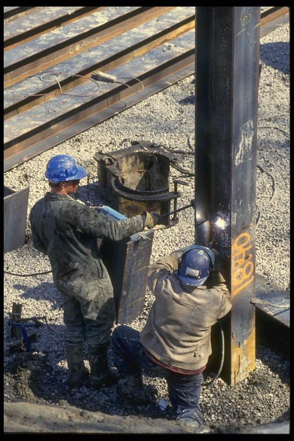 063000 Welders On Bridgework A4 Photo Print