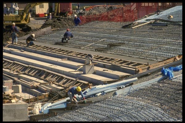 063007 Cement Foundation Workers A4 Photo Print