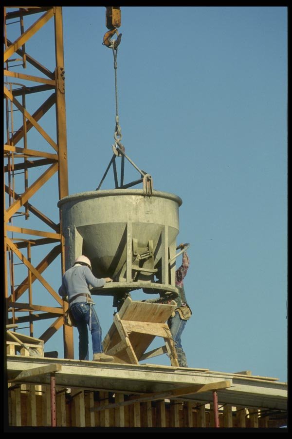 063021 Pouring Cement Workers Using Crane A4 Photo Print