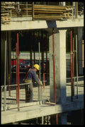 063023 Construction Worker Sweeping Cement Floors A4 Photo Print