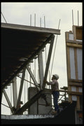 063027 Construction Worker Guiding Cement Floor Supports A4 Photo Print