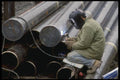 063028 Welder Cutting Lengths Of Pipe A4 Photo Print