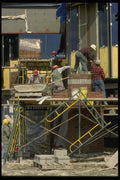 063030 Bricklaying Crew On The Job A4 Photo Print