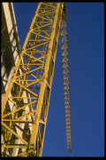 063033 Orange Crane Blue Sky A4 Photo Print