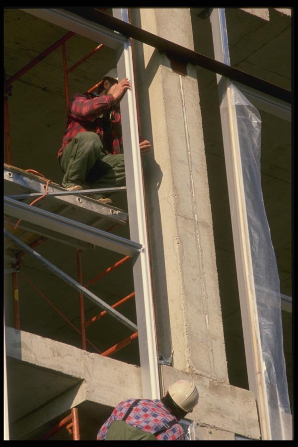 063049 Workers Measuring For Outer Sheathing A4 Photo Print