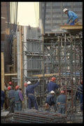 063053 Construction Crew Building Cement Pouring Foams A4 Photo Print