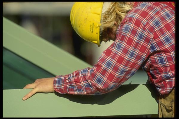063071 Construction Worker With Yellow Hard Hat A4 Photo Print