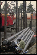 063075 Construction Site With Welder A4 Photo Print