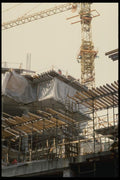 063077 Construction Site Formwork And Crane A4 Photo Print
