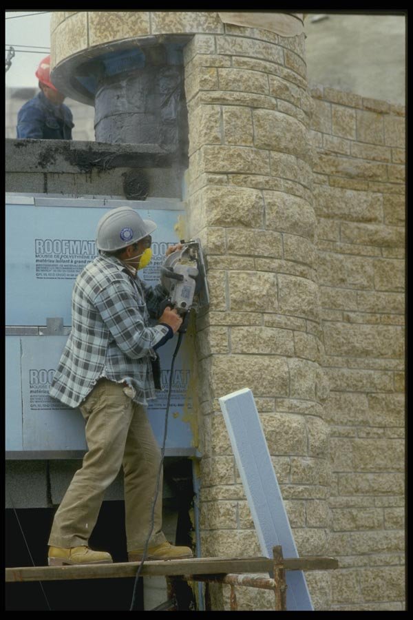 063080 Stoneworker Cutting Stone A4 Photo Print