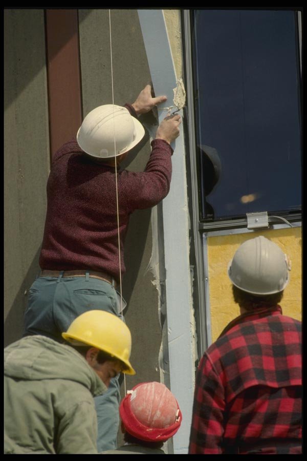 063087 Four Construction Workers Close Up  A4 Photo Print