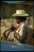 064000 Porter In Market, Oaxaca A4 Photo Print