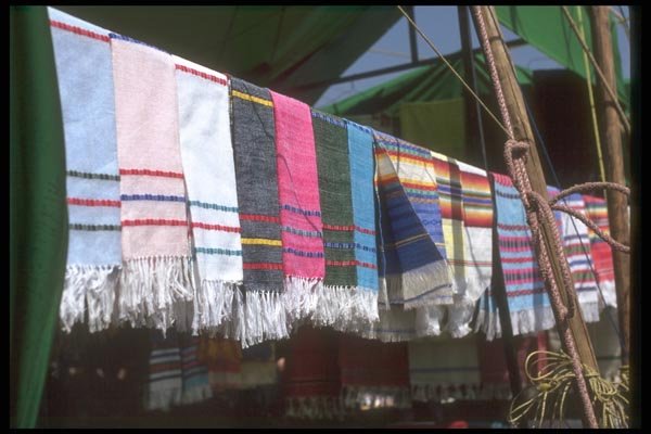 064002 Serapes Mexican Shawls Or Blankets, Oaxaca A4 Photo Print
