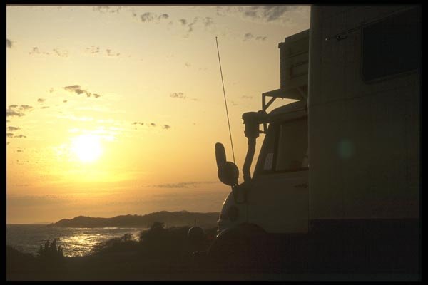 064064 Camping Sunset, Pacific Coast A4 Photo Print