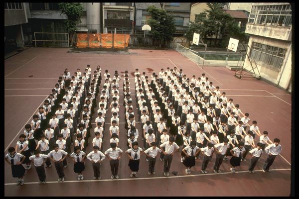 065063 Schoolboys Lining Up For Exercises A4 Photo Print