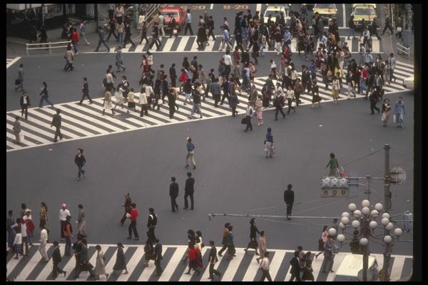 065174 Pedestrian Crossing Tokyo, Japan A4 Photo Print
