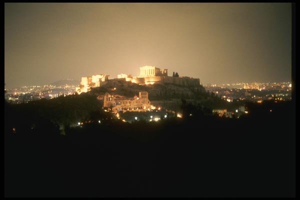 067000 Acropolis At Night, Athens A4 Photo Print