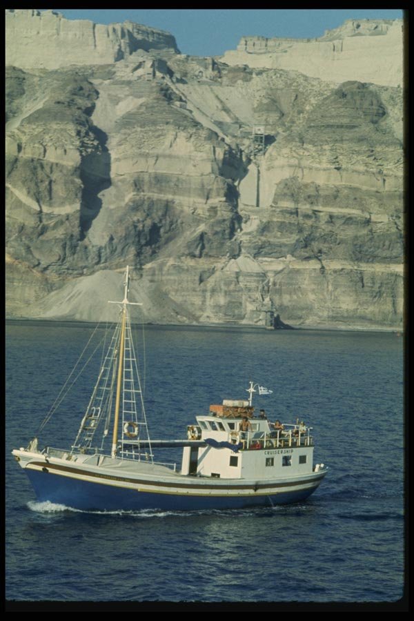 067019 Cliffs Of Thera A4 Photo Print