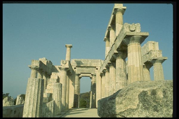 067023 Aphaia Temple, Aegina A4 Photo Print