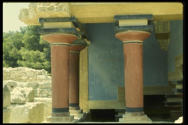 067035 Columns Palace Of Minos, Crete A4 Photo Print