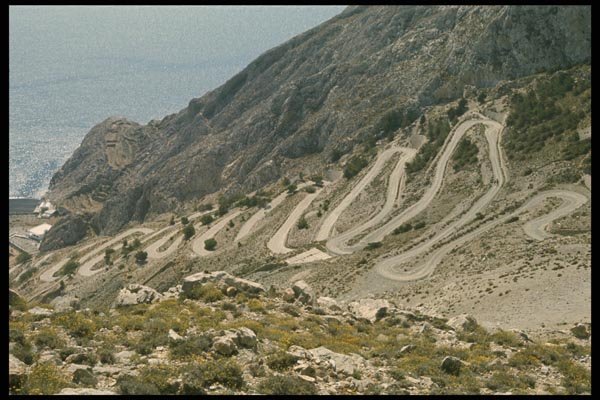 067036 Switchback Road, Thera A4 Photo Print