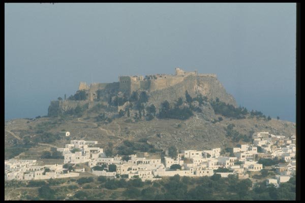 067049 Village Of Lindos, Rhodes A4 Photo Print