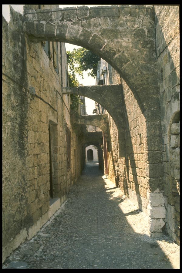067057 Residential Quarter Lindos, Rhodes A4 Photo Print