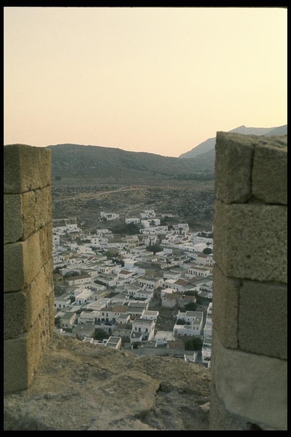 067062 Lindos From Crusader Fortress, Rhodes A4 Photo Print