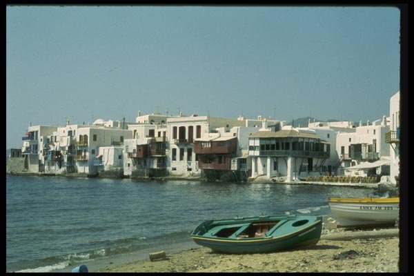 067081 Mykonos Harbor, Cyclades A4 Photo Print