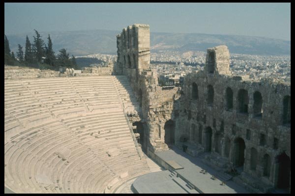 067083 Herod Atticus Theatre, Interior, Athens A4 Photo Print