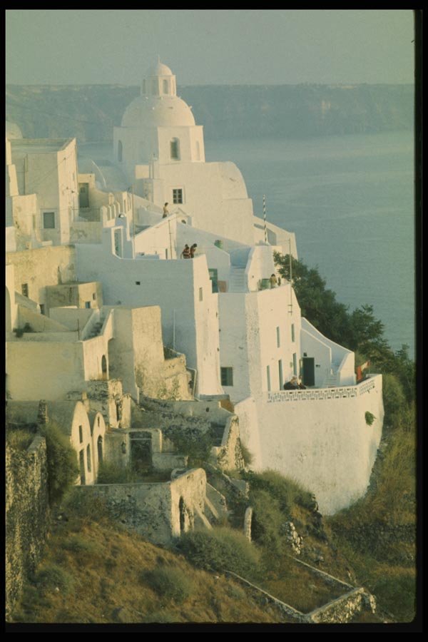 067089 Harbor View From Phira, Thera A4 Photo Print