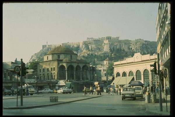 067090 Acropolis And Byzantine Church, Athens A4 Photo Print