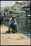 067098 Fisherman, Paros, Cyclades A4 Photo Print